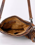 American Darling ADBG938 Large Crossbody Hand Tooled Hair-On Genuine Leather Women Bag Western Handbag Purse