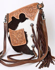 American Darling ADBG938 Large Crossbody Hand Tooled Hair-On Genuine Leather Women Bag Western Handbag Purse
