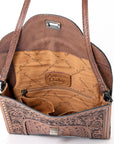 American Darling ADBG942 Crossbody Hand Tooled Crocodile Embossed Genuine Leather Women Bag Western Handbag Purse