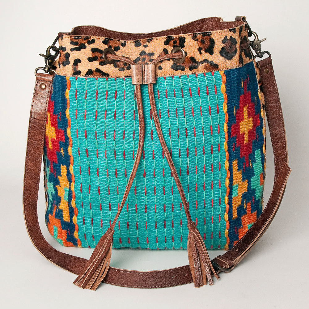 American Darling ADBG574D1 Large Crossbody Saddle Blanket Hair On Genuine Leather Women Bag Western Handbag Purse