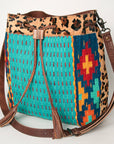 American Darling ADBG574D1 Large Crossbody Saddle Blanket Hair On Genuine Leather Women Bag Western Handbag Purse