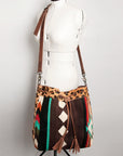 American Darling ADBG574D1 Large Crossbody Saddle Blanket Hair On Genuine Leather Women Bag Western Handbag Purse