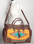 American Darling ADBG516 Duffel Hand Tooled Saddle Blanket Genuine Leather Women Bag Western Handbag Purse