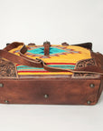 American Darling ADBG516 Duffel Hand Tooled Saddle Blanket Genuine Leather Women Bag Western Handbag Purse