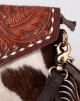 Ohlay Bags KBK120 Envelope Hand Tooled Hair-On Genuine Leather Women Bag Western Handbag Purse