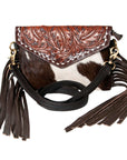 Ohlay Bags KBK120 Envelope Hand Tooled Hair-On Genuine Leather Women Bag Western Handbag Purse