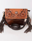 Ohlay Bags KBK123 Clutch Hand Tooled Hair-On Genuine Leather Women Bag Western Handbag Purse