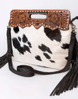 OHLAY SKBA105 Clutch Hand Tooled Hair-On Genuine Leather women bag western handbag purse