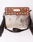 OHLAY KBA106 Clutch Hand Tooled Hair-On Genuine Leather women bag western handbag purse