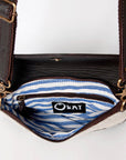 Ohlay Bags KBA108 Envelope Hand Tooled Hair-On Genuine Leather Women Bag Western Handbag Purse