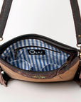 Ohlay Bags KBA114 Cross Body I Hand Tooled Hair-On Genuine Leather Women Bag Western Handbag Purse