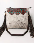 Ohlay Bags KBA115 Cross Body I Hand Tooled Hair-On Genuine Leather Women Bag Western Handbag Purse