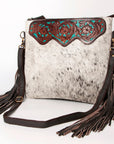 Ohlay Bags KBA115 Cross Body I Hand Tooled Hair-On Genuine Leather Women Bag Western Handbag Purse