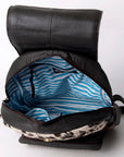 OHLAY KBA123 Backpack Hand Tooled Upcycled Wool Hair-On Genuine Leather women bag western handbag purse