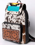 OHLAY KBA123 Backpack Hand Tooled Upcycled Wool Hair-On Genuine Leather women bag western handbag purse