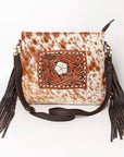 Ohlay Bags KBA124 Cross Body I Hand Tooled Hair-On Genuine Leather Women Bag Western Handbag Purse