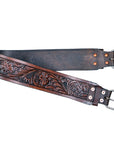 Comfytack Horse Saddle Cinch Girth Handtooled Leather Antique Brown