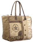 OHLAY KB348 TOTE Upcycled Canvas Genuine Leather women bag western handbag purse