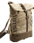 OHLAY KB349 Backpack Upcycled Canvas Genuine Leather women bag western handbag purse