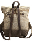 OHLAY KB349 Backpack Upcycled Canvas Genuine Leather women bag western handbag purse