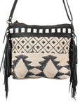 OHLAY KB352 Cross Body Upcycled Wool Upcycled Canvas Hair-On Genuine Leather women bag western handbag purse