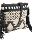OHLAY KB352 Cross Body Upcycled Wool Upcycled Canvas Hair-On Genuine Leather women bag western handbag purse