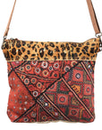 OHLAY KB353 Cross Body Upcycled Wool Upcycled Canvas Hair-On Genuine Leather women bag western handbag purse