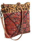 OHLAY KB353 Cross Body Upcycled Wool Upcycled Canvas Hair-On Genuine Leather women bag western handbag purse