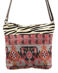 OHLAY KB354 Cross Body Upcycled Wool Upcycled Canvas Hair-On Genuine Leather women bag western handbag purse