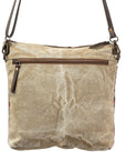 OHLAY KB354 Cross Body Upcycled Wool Upcycled Canvas Hair-On Genuine Leather women bag western handbag purse