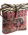 OHLAY KB354 Cross Body Upcycled Wool Upcycled Canvas Hair-On Genuine Leather women bag western handbag purse