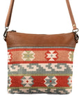OHLAY KB358 Cross Body Upcycled Wool Upcycled Canvas Genuine Leather women bag western handbag purse