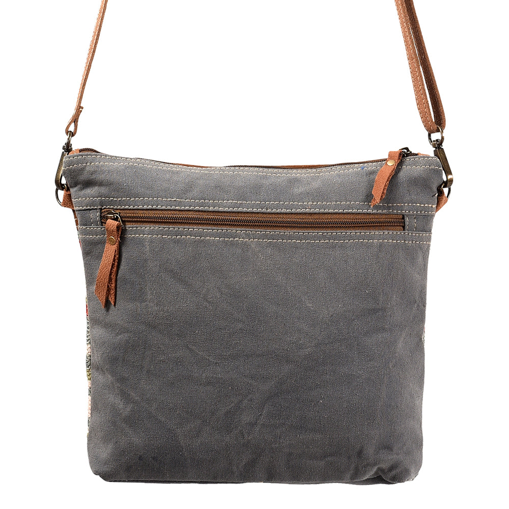 OHLAY KB358 Cross Body Upcycled Wool Upcycled Canvas Genuine Leather women bag western handbag purse
