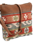 OHLAY KB358 Cross Body Upcycled Wool Upcycled Canvas Genuine Leather women bag western handbag purse