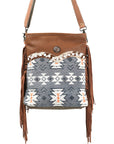 OHLAY MESSENGER Upcycled Wool Upcycled Canvas Hair-on Genuine Leather women bag western handbag purse