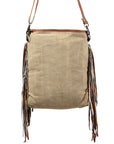 OHLAY MESSENGER Upcycled Wool Upcycled Canvas Embossed Hair-on Genuine Leather women bag western handbag purse