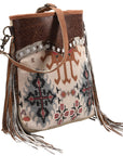 OHLAY MESSENGER Upcycled Wool Upcycled Canvas Embossed Hair-on Genuine Leather women bag western handbag purse