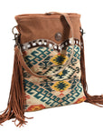 OHLAY MESSENGER Upcycled Wool Upcycled Canvas Hair-on Genuine Leather women bag western handbag purse