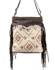 OHLAY MESSENGER Upcycled Wool Upcycled Canvas Hair-on Genuine Leather women bag western handbag purse