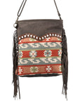 OHLAY MESSENGER Upcycled Wool Upcycled Canvas Hair-on Genuine Leather women bag western handbag purse