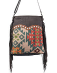OHLAY MESSENGER Upcycled Wool Upcycled Canvas  Genuine Leather women bag western handbag purse