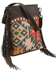 OHLAY MESSENGER Upcycled Wool Upcycled Canvas  Genuine Leather women bag western handbag purse