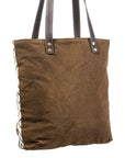 OHLAY KB370 TOTE Upcycled Wool Upcycled Canvas Embossed Hair-on Genuine Leather women bag western handbag purse