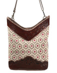 OHLAY MESSENGER Hand Tooled Upcycled Wool Upcycled Canvas  Genuine Leather women bag western handbag purse