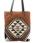 OHLAY KB379 TOTE Upcycled Wool Upcycled Canvas Hair-on Genuine Leather women bag western handbag purse