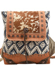 OHLAY KB381 Backpack Upcycled Canvas Hair-On Genuine Leather women bag western handbag purse