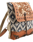 OHLAY KB381 Backpack Upcycled Canvas Hair-On Genuine Leather women bag western handbag purse