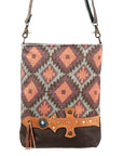 OHLAY MESSENGER Upcycled Wool Upcycled Canvas  Genuine Leather women bag western handbag purse