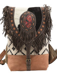 OHLAY KB391 Backpack Upcycled Wool Upcycled Canvas Hair-On Genuine Leather women bag western handbag purse