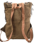 OHLAY KB391 Backpack Upcycled Wool Upcycled Canvas Hair-On Genuine Leather women bag western handbag purse